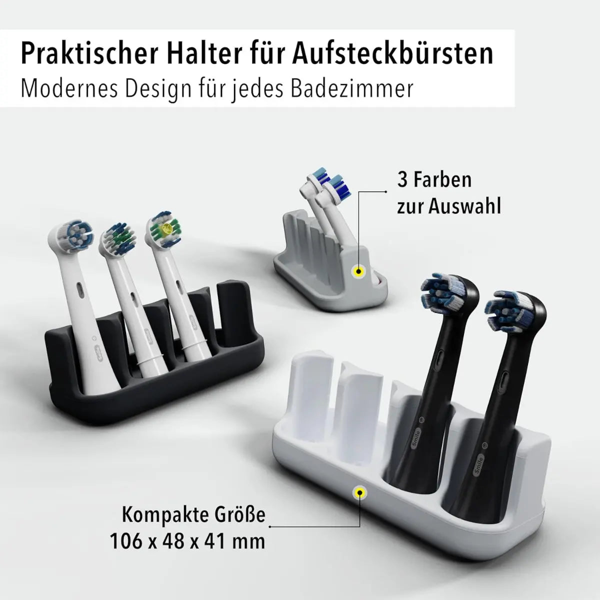 Aufsteckbürstenhalter 4er Weiss von Qikfresh