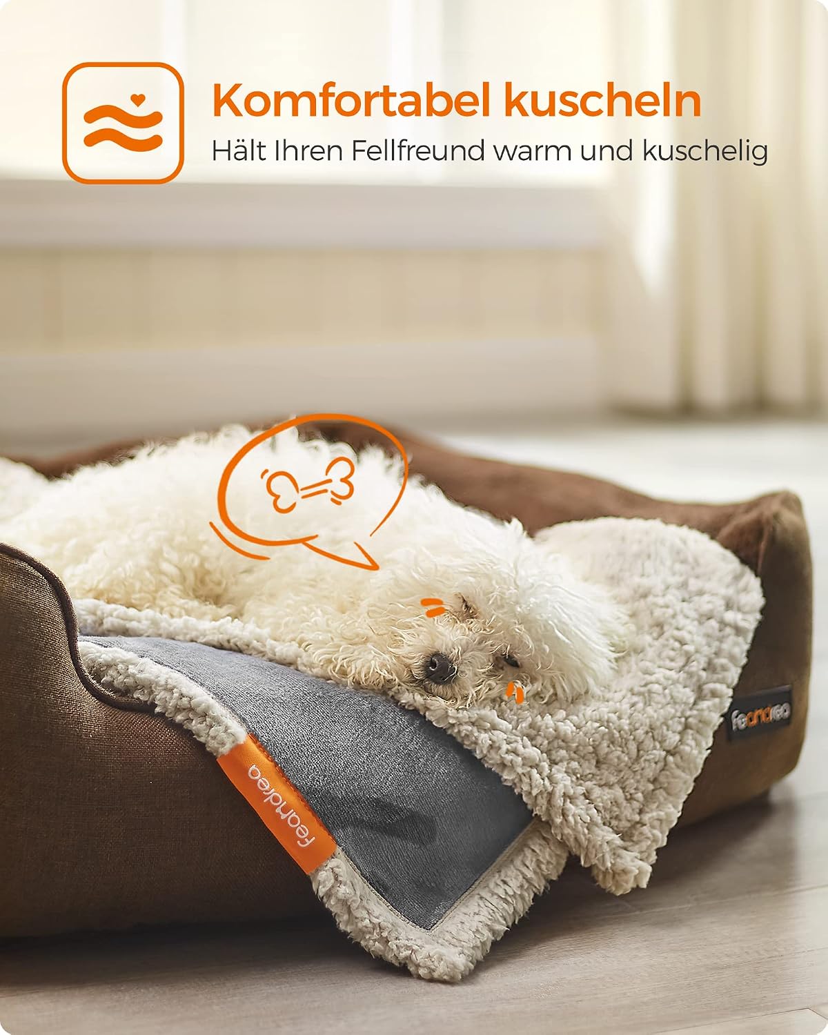 Hundedecke wasserdicht 73x63 cm Wendbar Sherpa Flanell von Songmics