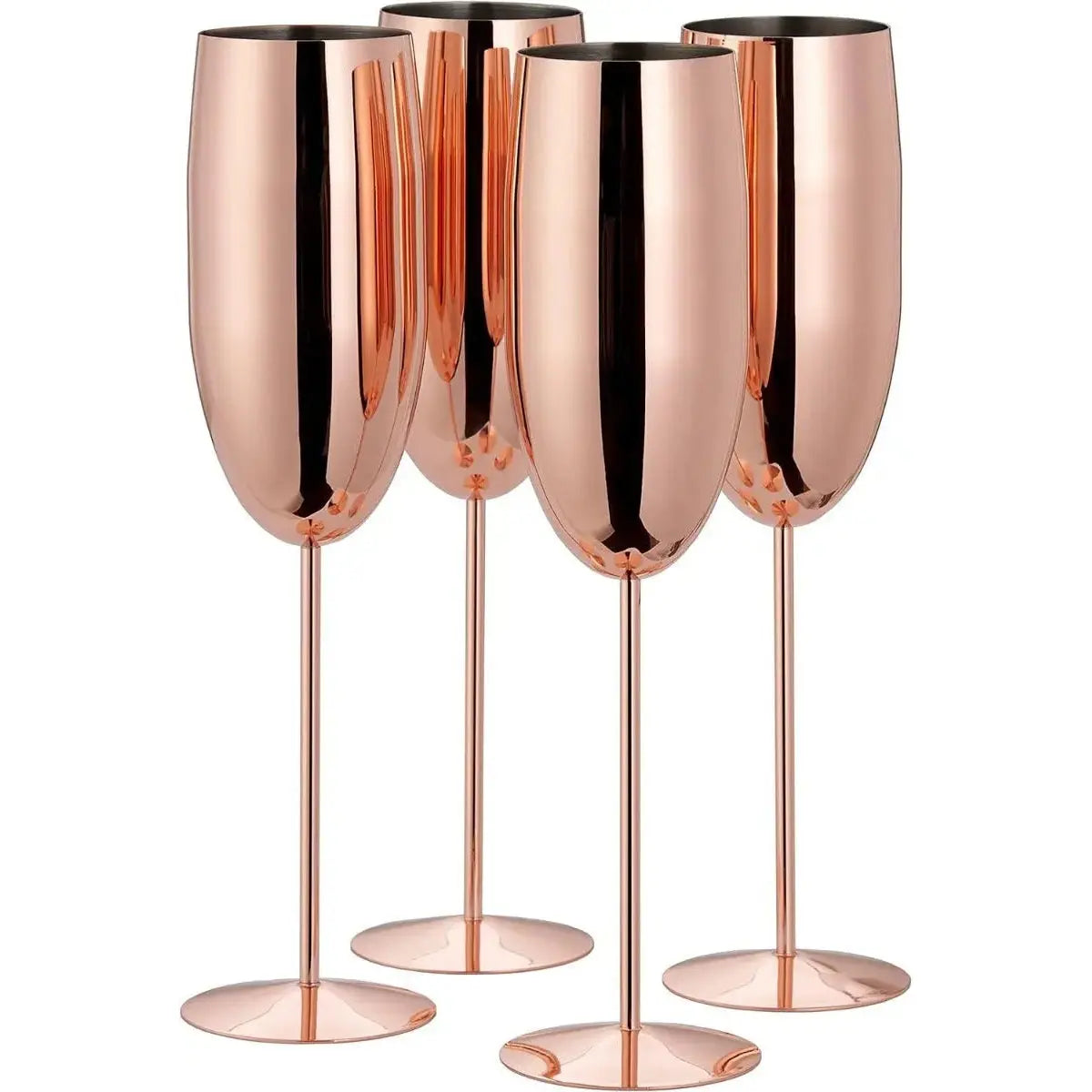 Edelstahl Sektgläser Flute Roségold 4er-Set von Oak & Steel