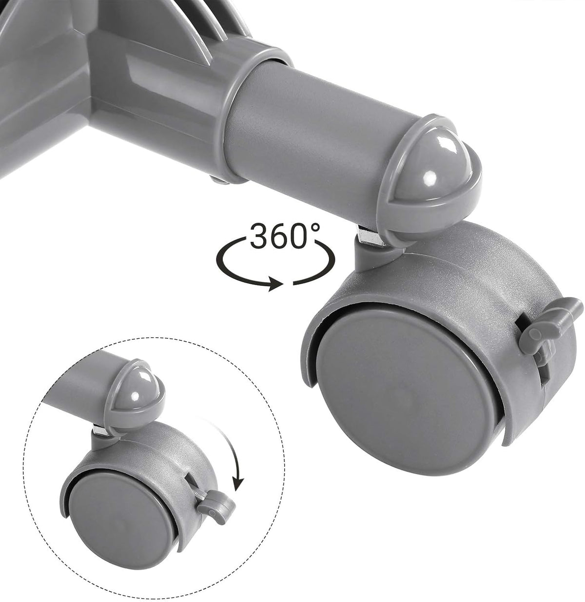 Kleiderständer auf Rollen 2 Stangen 87-150 cm Grau von Songmics