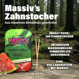 Massiv's Sommer in Beirut Zahnstocher mit Geschmack Watermelon Raspberry Ice in Metalldose von Wunder Zahnstocher