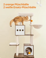 Kratzbaum mit Katzenklo-Schrank vintagebraun von Songmics