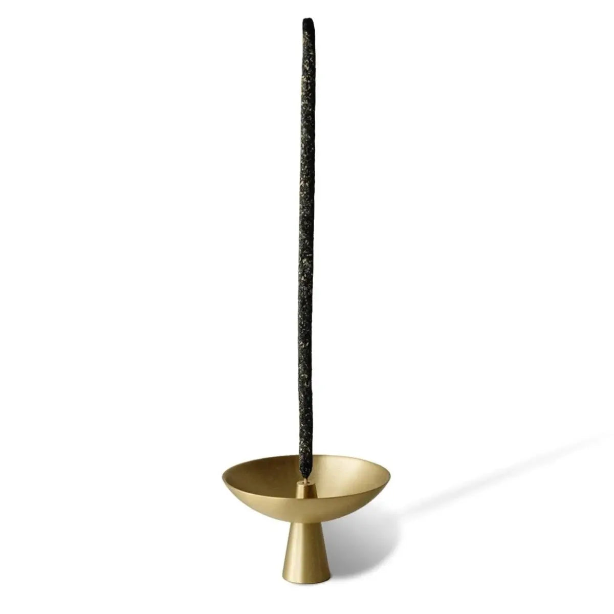 Räucherstäbchenhalter Messing mit Ascheauffangschale Gold von guteszeug.ch