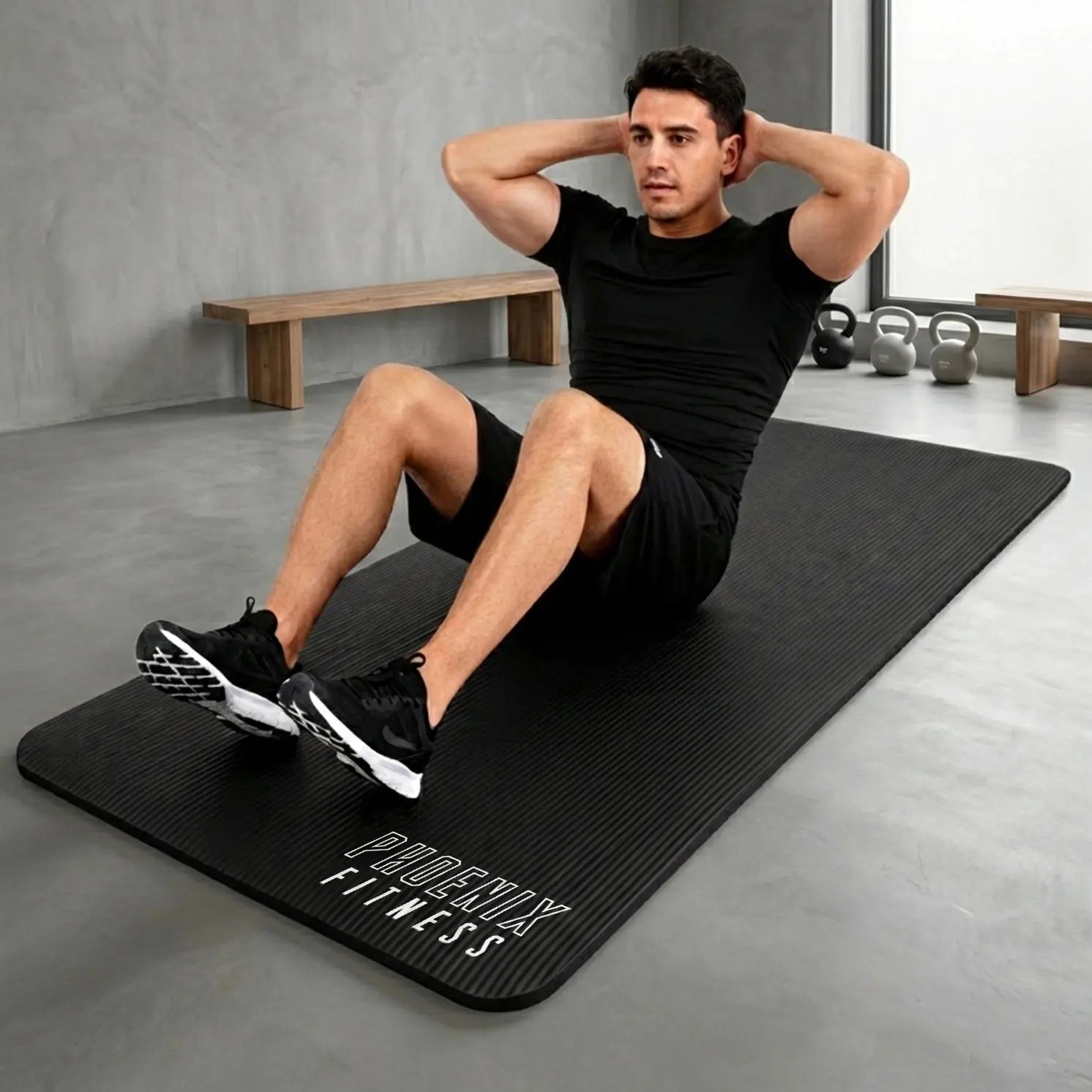 Fitnessmatte aus NBR-Schaum Schwarz von Phoenix Fitness