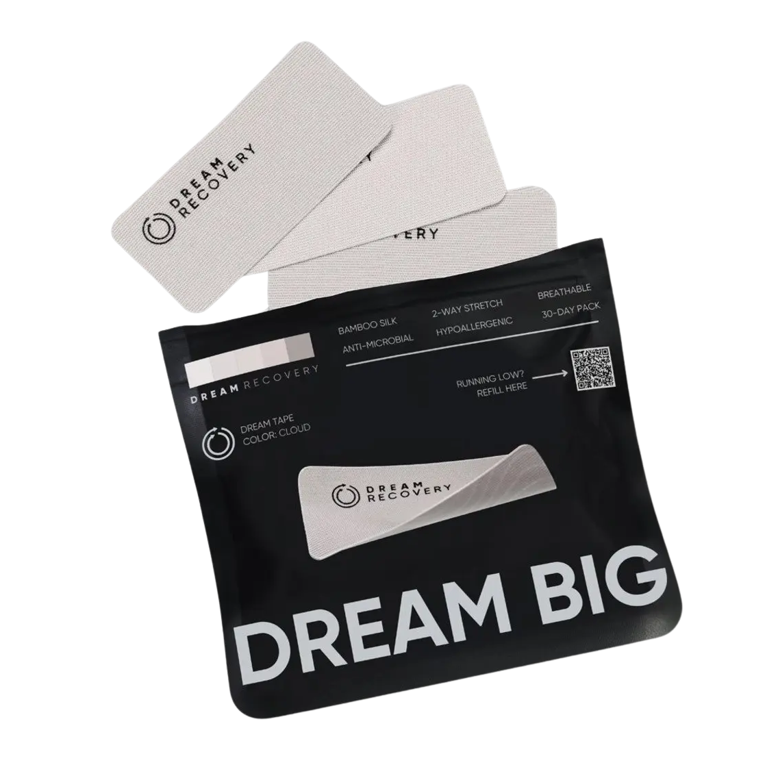 Mundpflaster Tapes 2in1 besserer Schlaf und Training Monatspackung Cloud von Dream Recovery