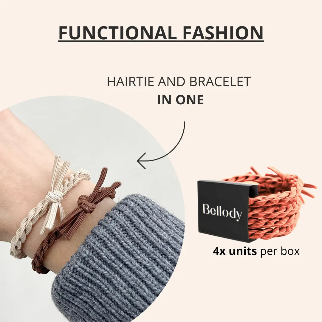 Geflochtene Haargummis Orange 4er Set von Bellody