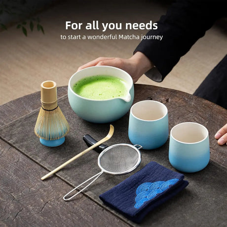 Matcha Set hellblau 9-tlg. von TEANAGOO