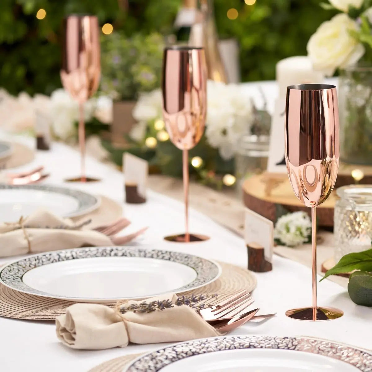 Edelstahl Sektgläser Flute Roségold 2er-Set von Oak & Steel