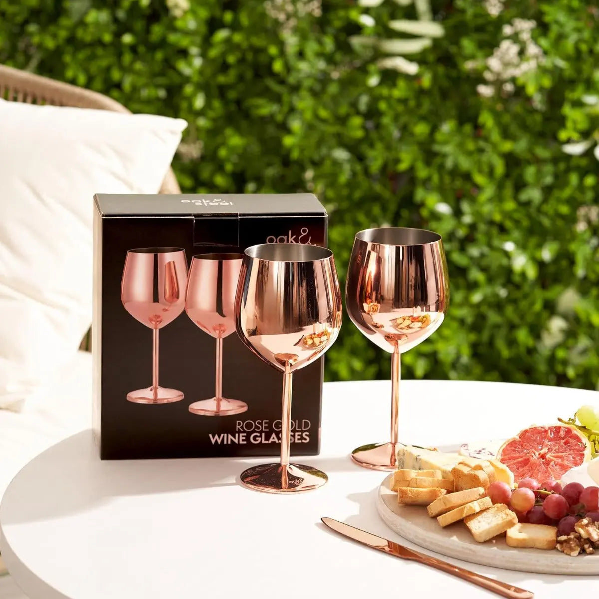 Edelstahl Weingläser Roségold 2er-Set von Oak & Steel
