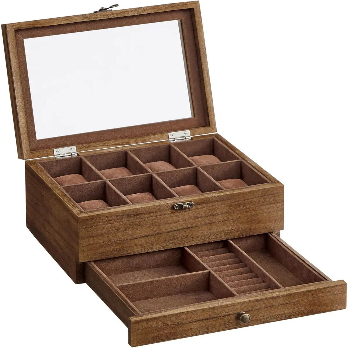 Uhrenbox Uhrenkasten 8 Fächer von Songmics