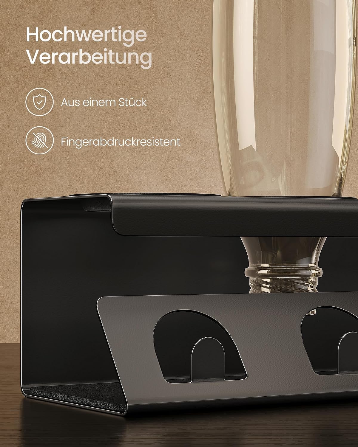 Flaschenhalter 3 Flaschen Wassersprudler Tintenschwarz von Songmics