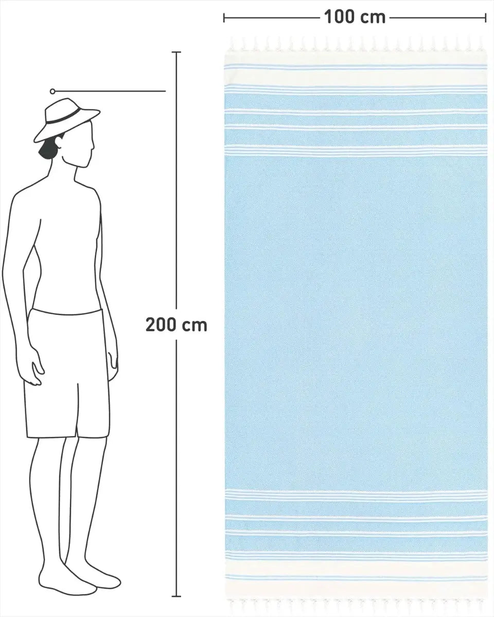 Hamamtuch Baumwolle Recycelt 100x200cm Ice Blue - Diamond von guteszeug.ch