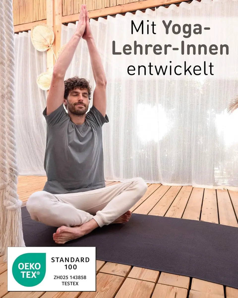 Yoga Handtuch Mikrofaser rutschfest mit Noppen Yogatuch Anthracite von guteszeug.ch