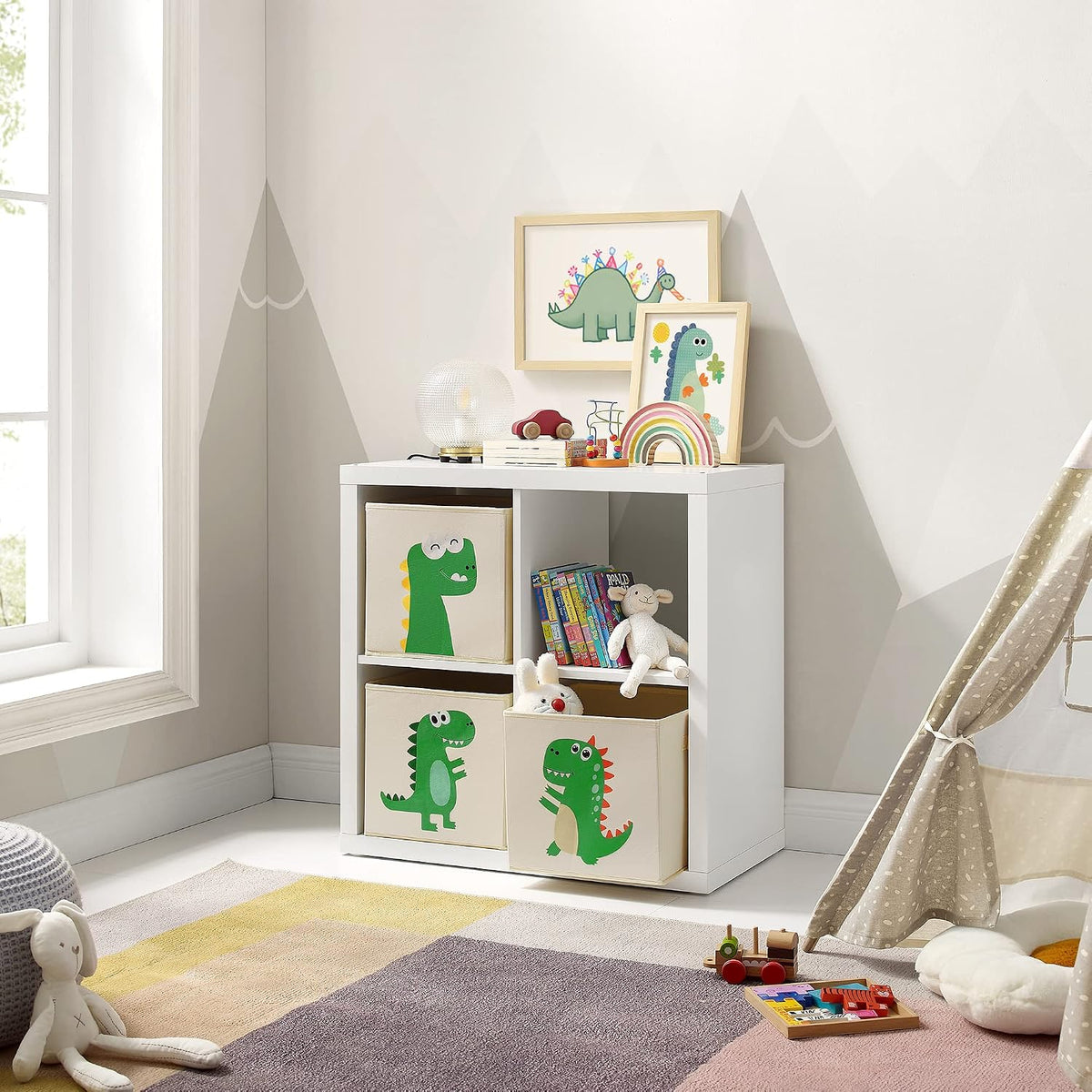 Aufbewahrungsboxen 3er Set Dinosaurier 30x30x30 cm von Songmics