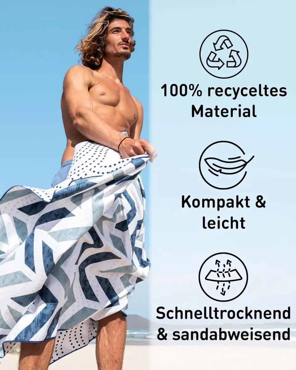 Strandtuch XXL Mikrofaser schnelltrocknendes Badetuch 160x90cm Arrows von guteszeug.ch