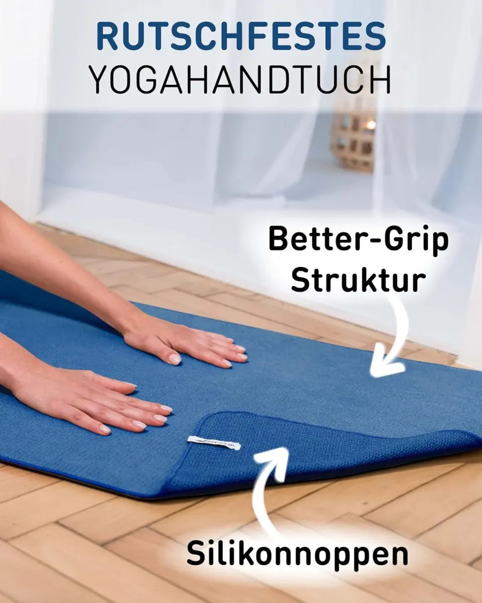 Yoga Handtuch Mikrofaser rutschfest mit Noppen Yogatuch Deepblue von guteszeug.ch