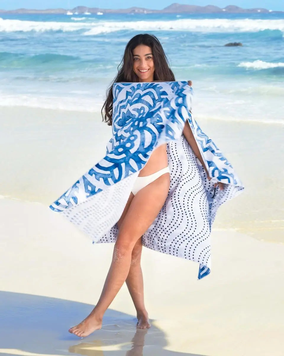 Strandtuch XXL Mikrofaser schnelltrocknendes Badetuch 200x90cm Boho von guteszeug.ch