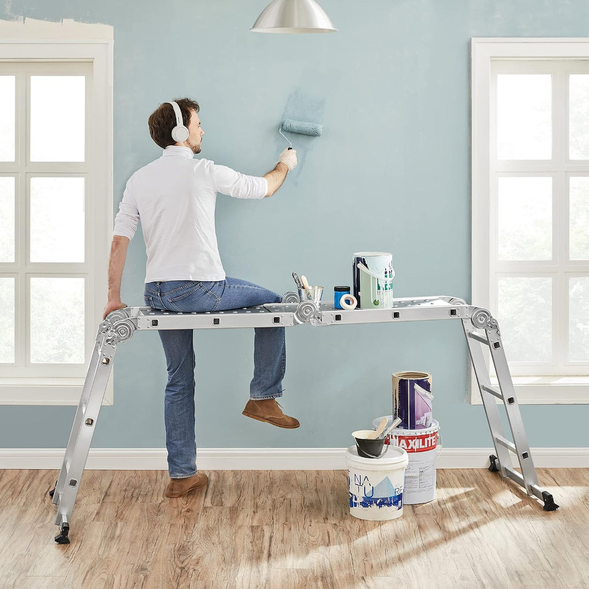 Aluminium Mehrzweckleiter 6-in-1 350 cm 150 kg von Songmics