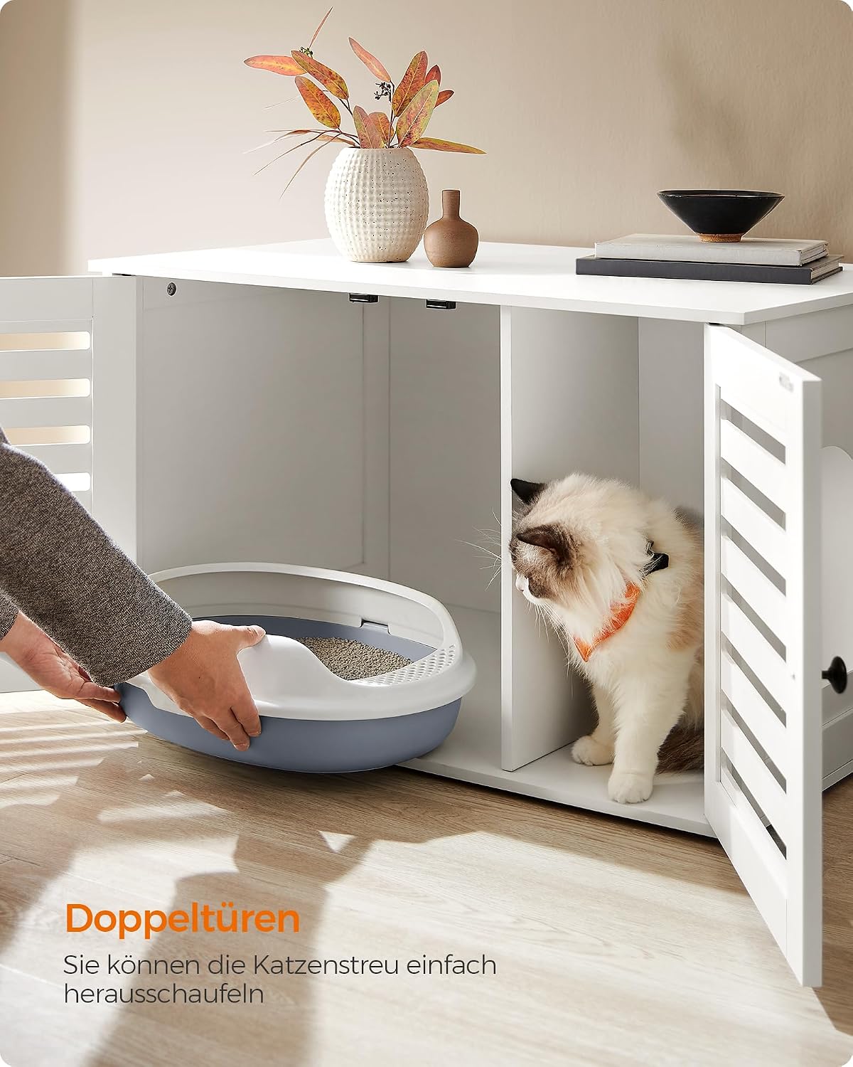 Katzentoiletten-Schrank Katzenhaus 80x53x50 cm Braun von Songmics