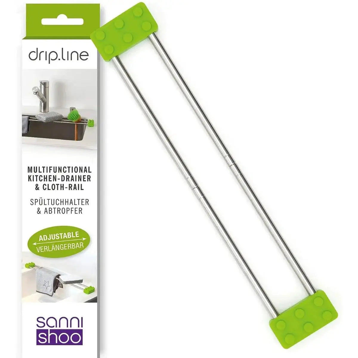 drip.line Spültuchhalter mit Nopen oben grün von Sanni Shoo