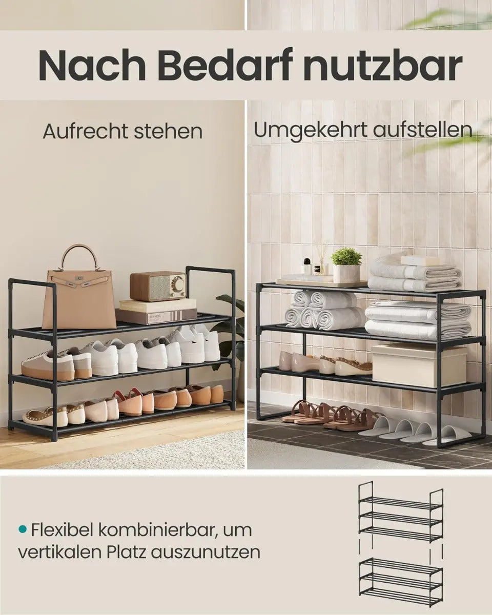 Schuhregal 3 Ebenen Schuhständer Schuh-Organizer von Songmics