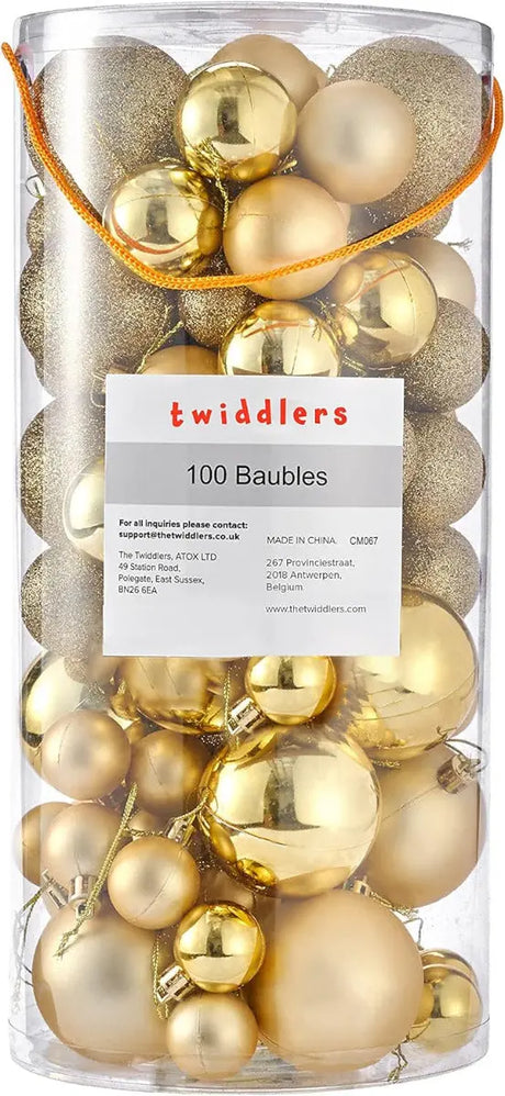 Baumkugeln Weihnachtsschmuck gold 100 Stück von Twiddlers