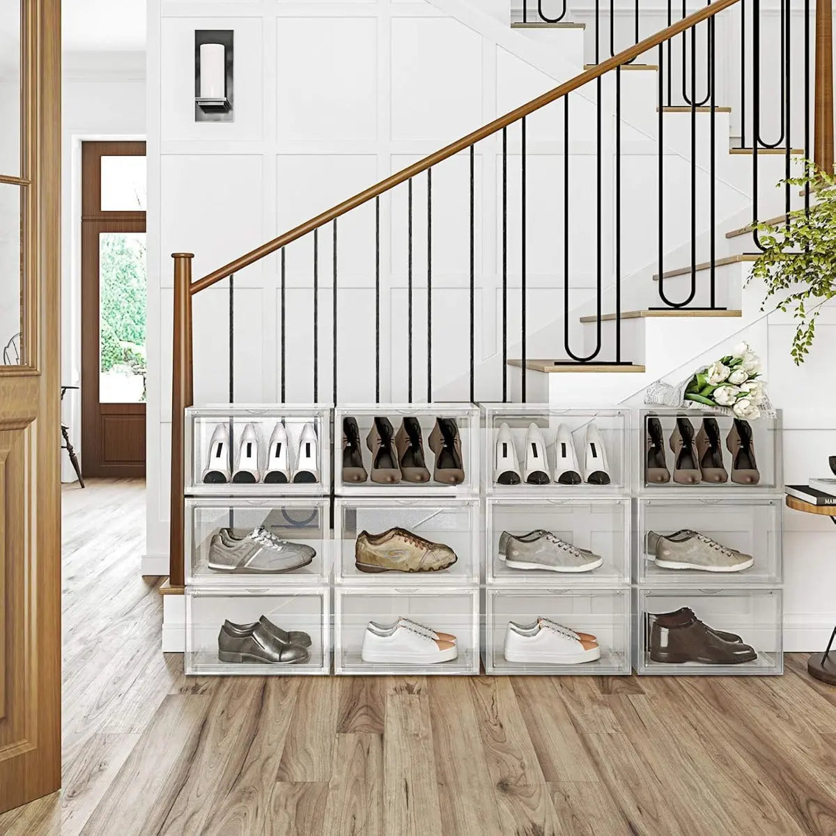 Schuhboxen Stapelbare Organizer Kunststoff Transparent von Songmics