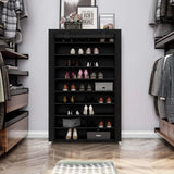 Schuhregal mit 9 Ebenen Schwarz, 100 x 28 x 162 cm von guteszeug.ch