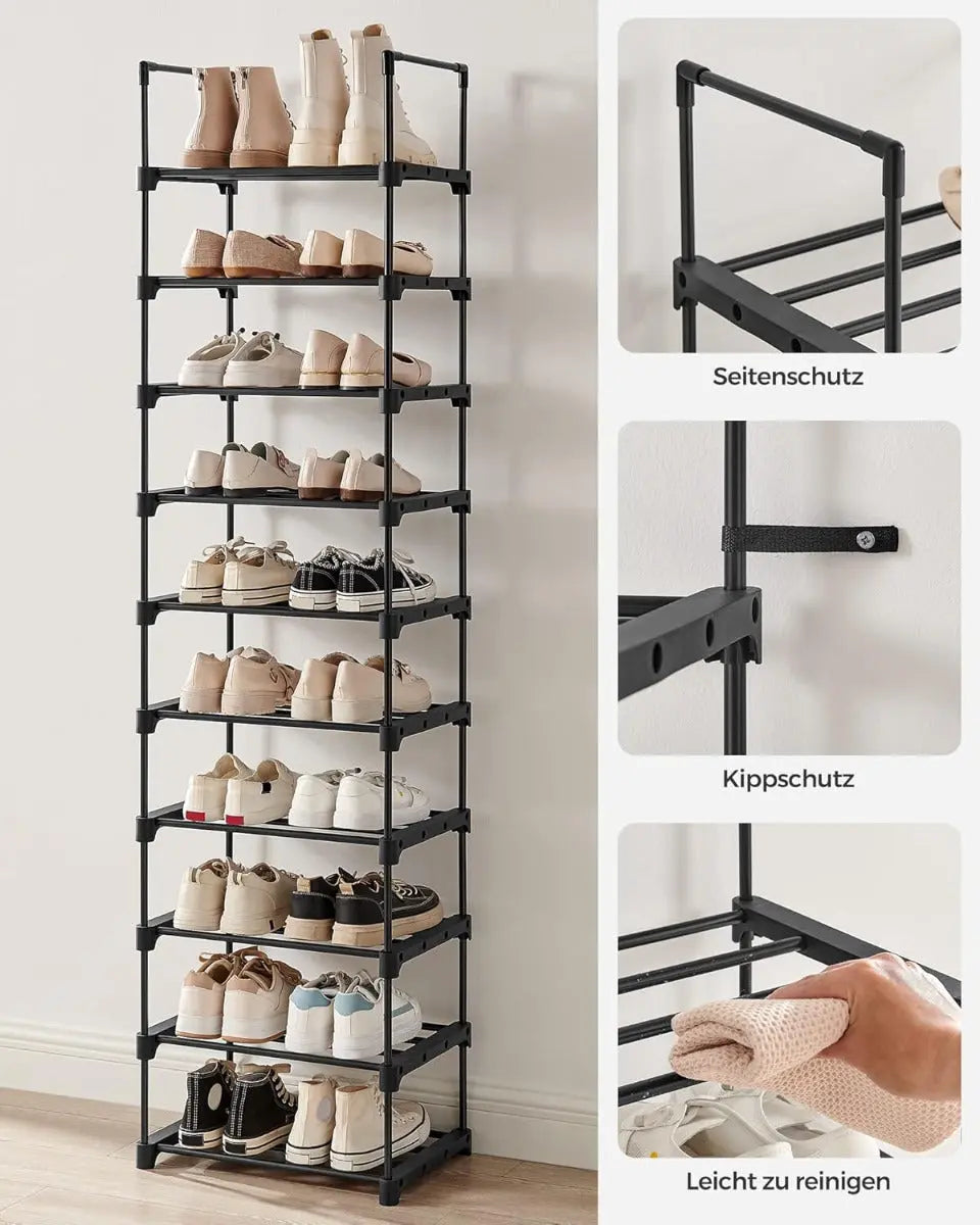 Schuhregal mit 10 Ebenen offener Schuhschrank von guteszeug.ch