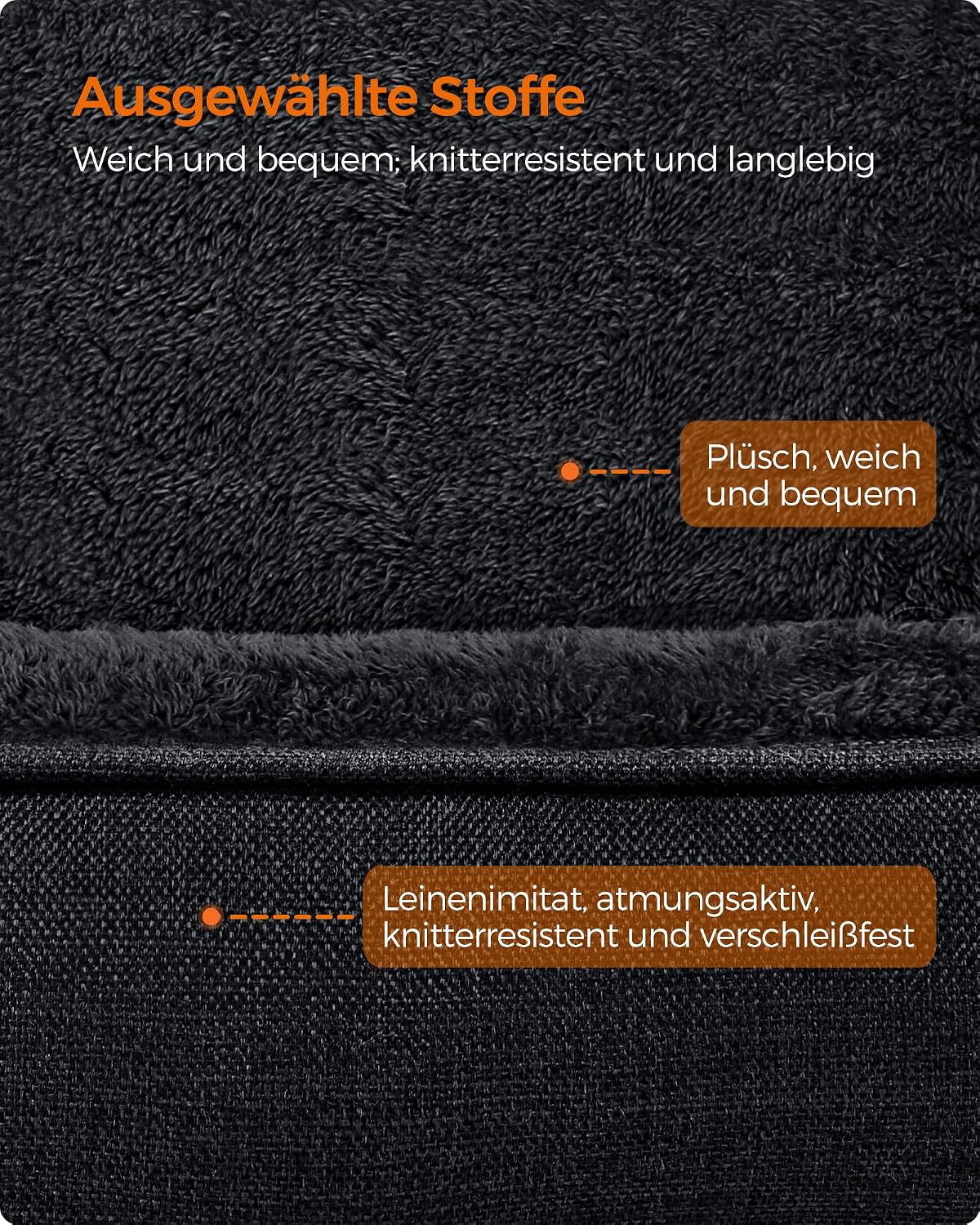 Hundebett XXL 110x75x27 cm Dunkelgrau Plüsch von Songmics