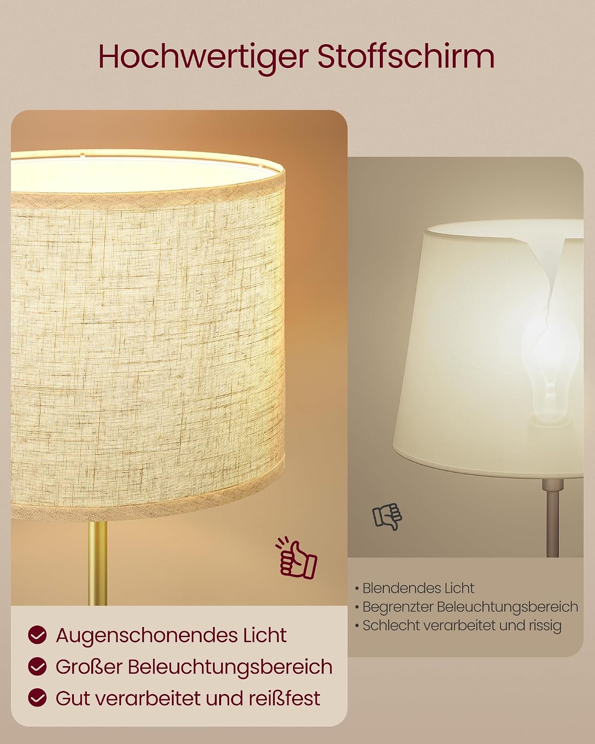 LED-Stehlampe höhenverstellbar 140-171 cm Schwarz E27 von Songmics