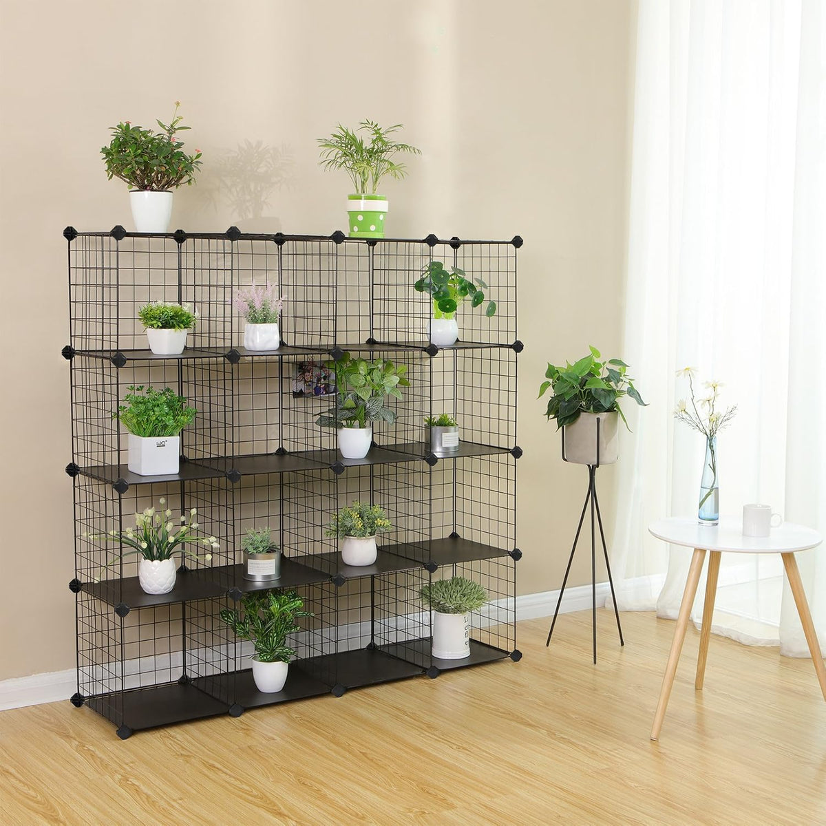 Würfelregal 16 Fächer Steckregal 123x31x123 cm Schwarz von Songmics