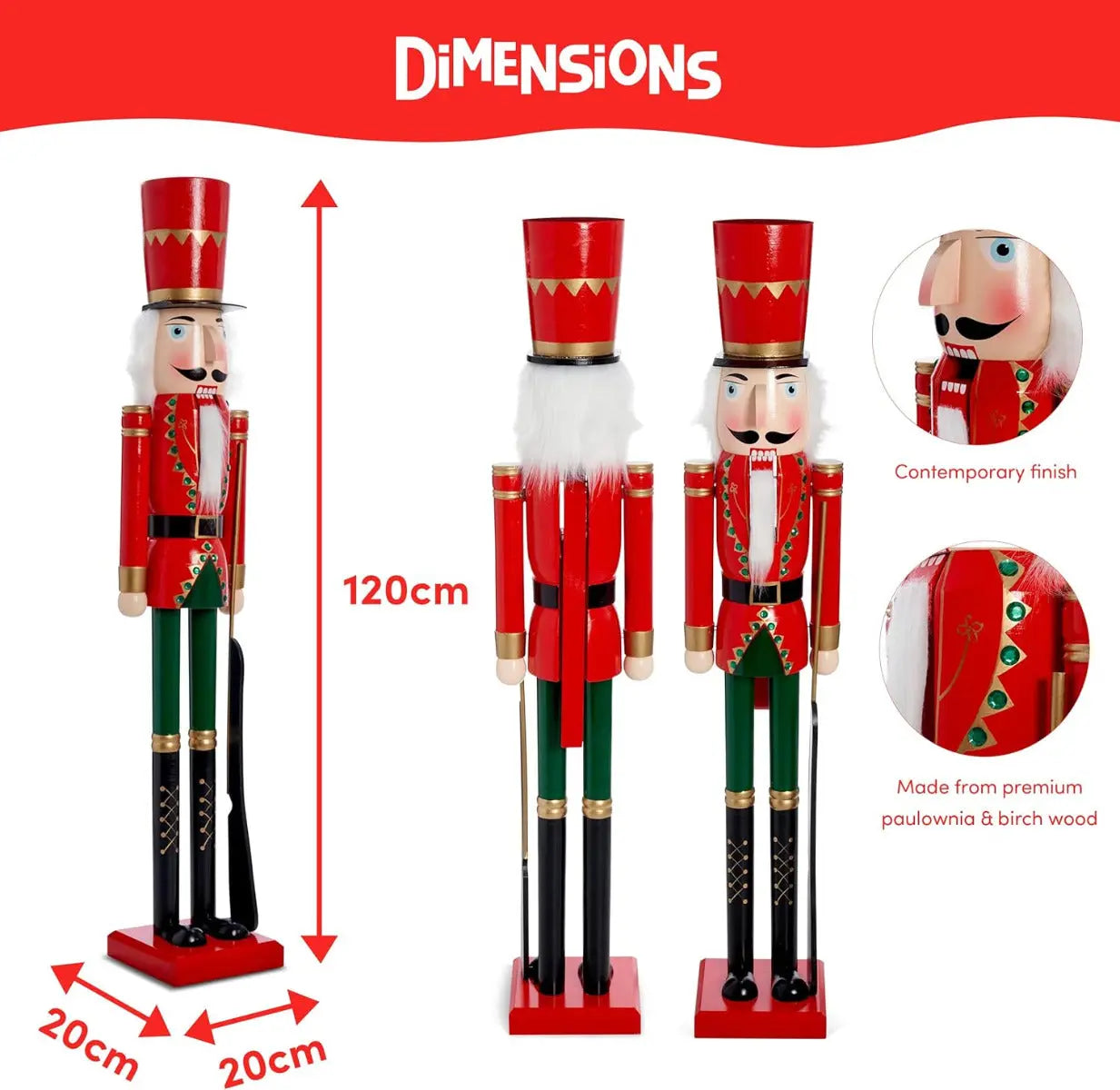 Weihnachts-Nussknacker Soldat 120cm von Twiddlers