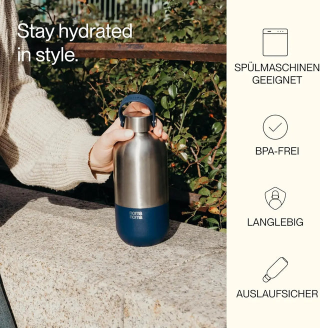 Trinkflasche Edelstahl auslaufsicher 1000ml Soda Blue von noma noma