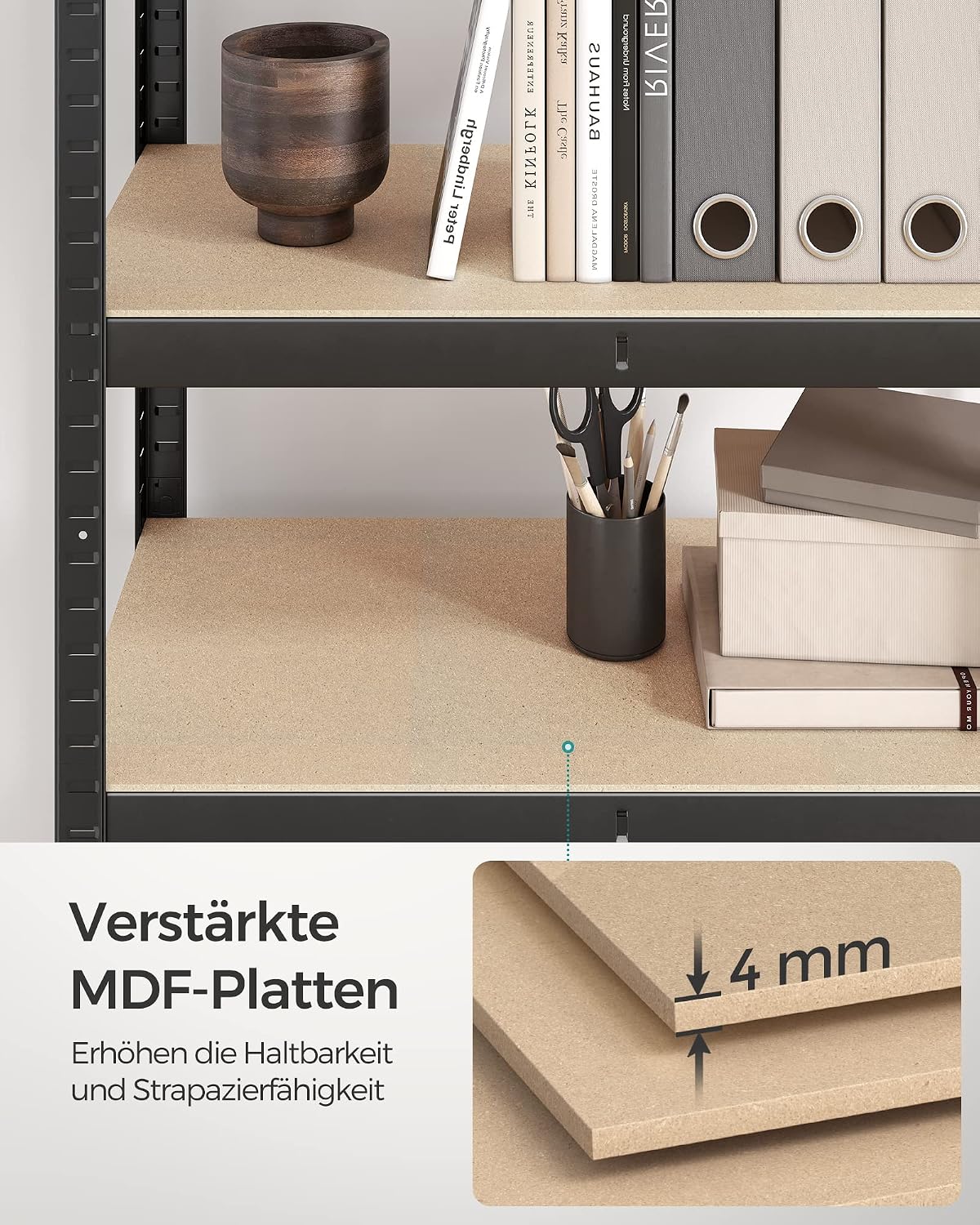 Schwerlastregal 2er Set Steckregal 40x80x160 cm Schwarz von Songmics