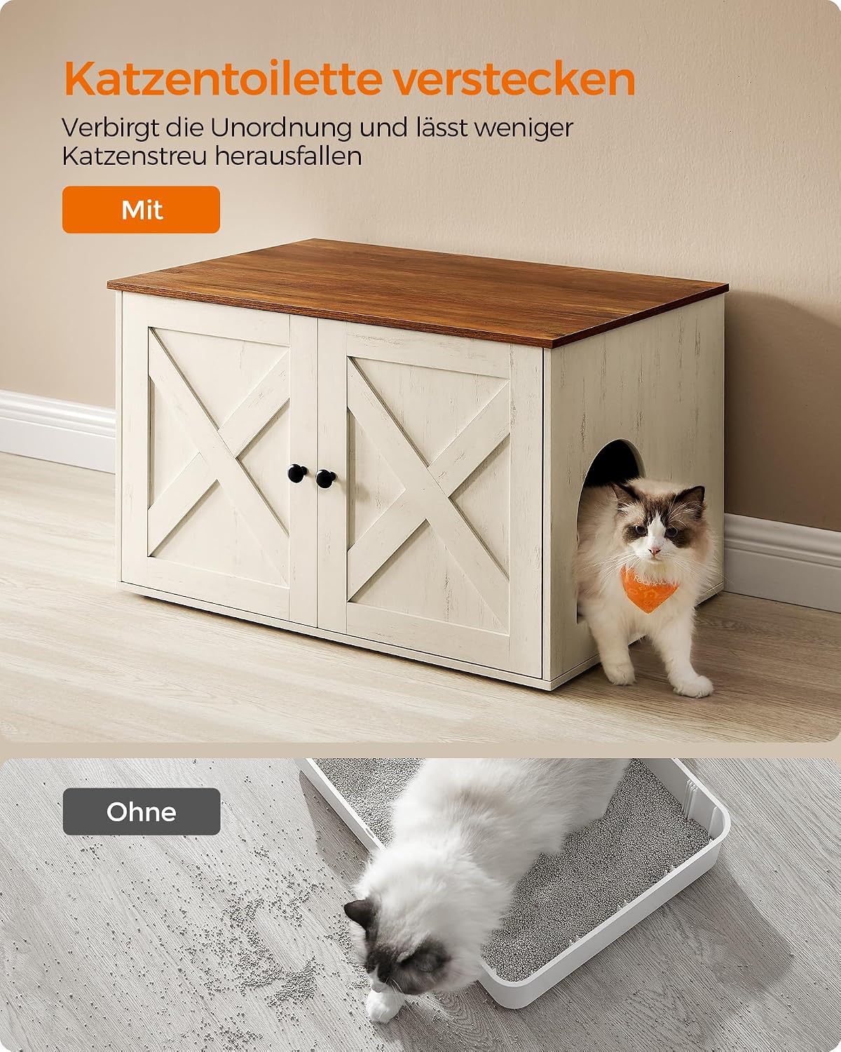 Katzentoilettenschrank Katzenhaus 80x53x50 cm Braun von Songmics