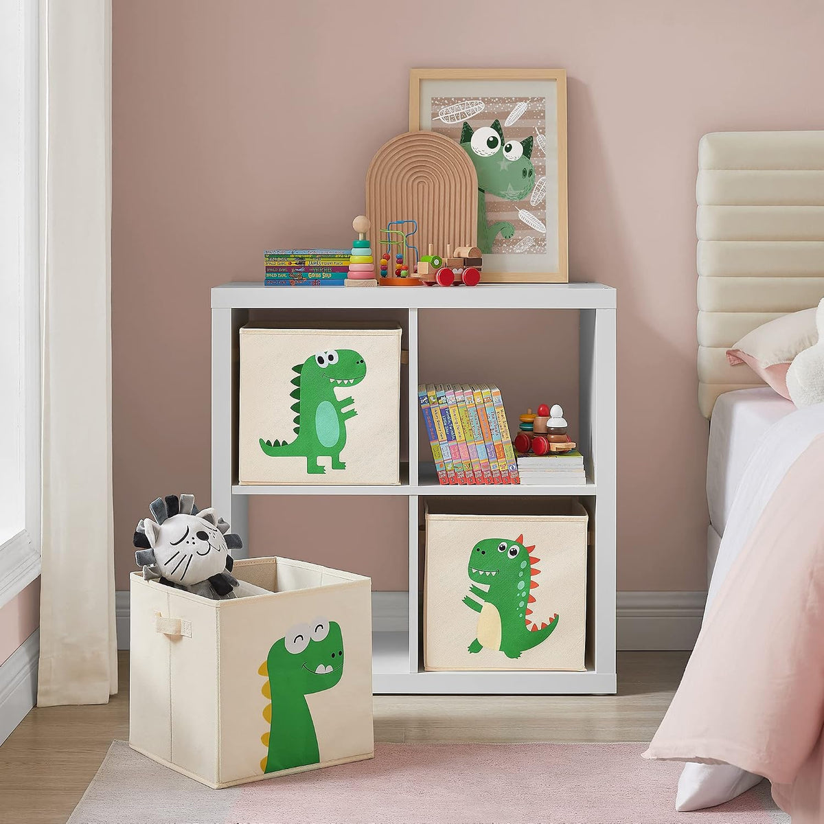 Aufbewahrungsboxen 3er Set Dinosaurier 30x30x30 cm von Songmics