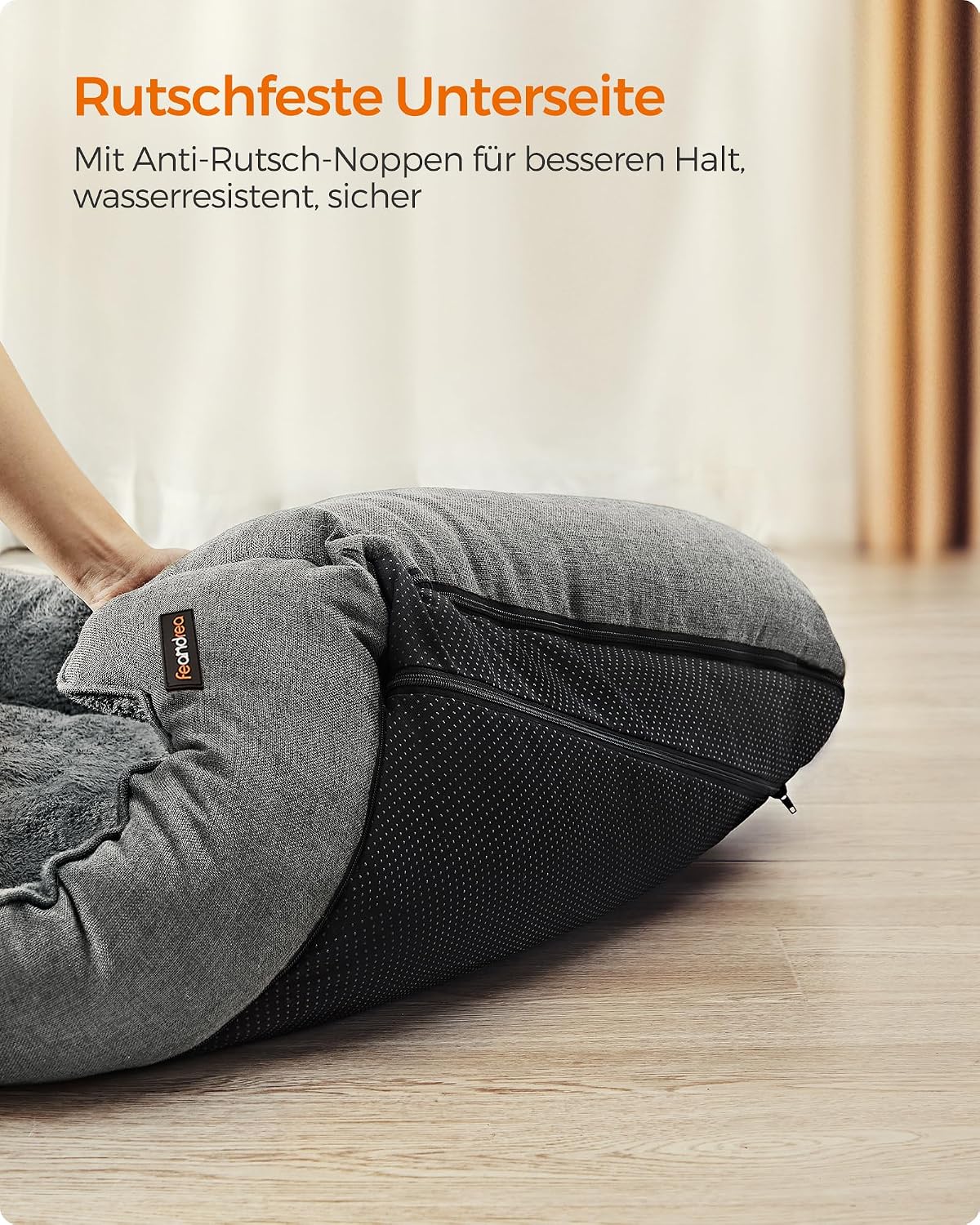 Hundebett XXL Hundesofa 110x75x27 cm Taubengrau von Songmics