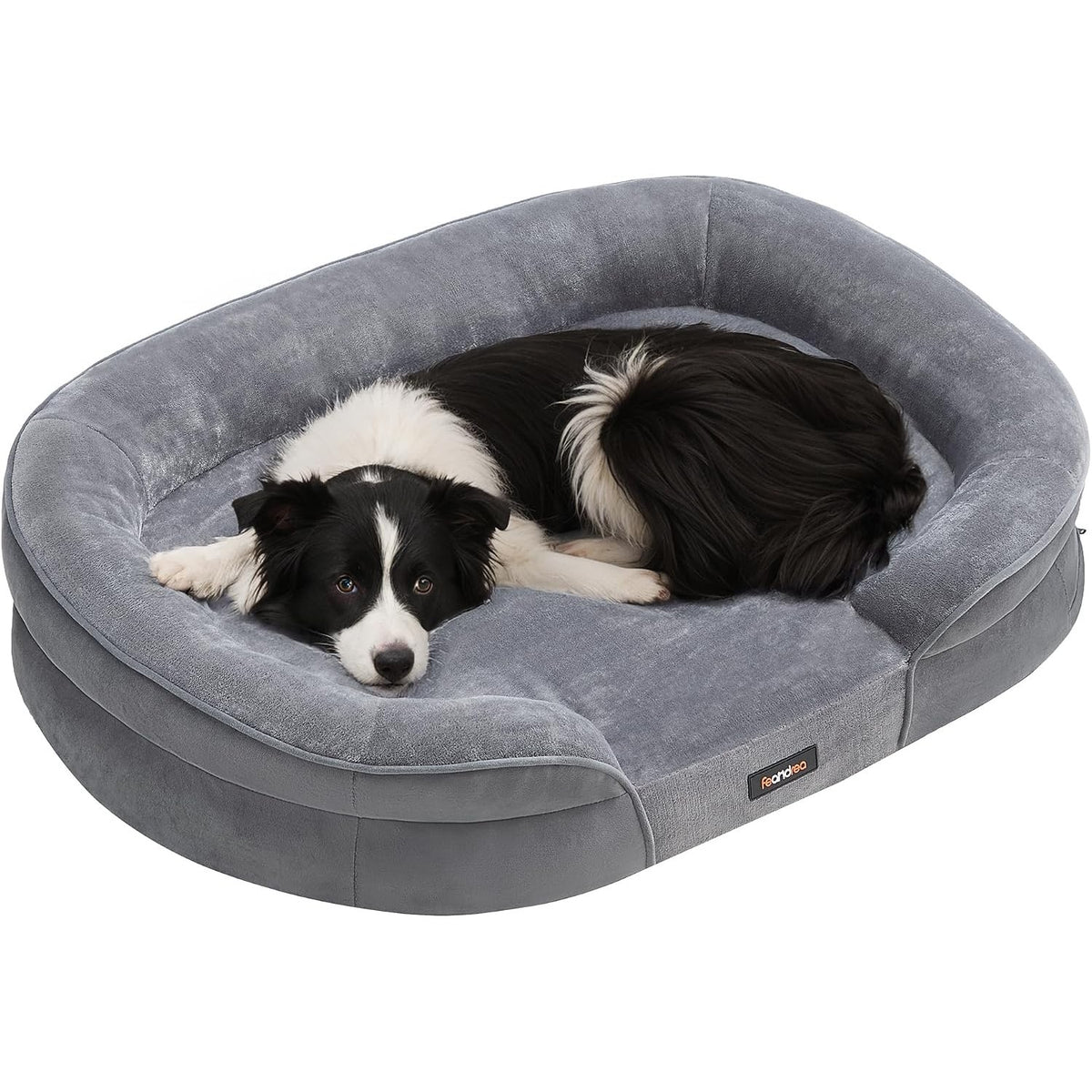 Orthopädisches Hundebett 91x68x18 cm Taubengrau von Songmics