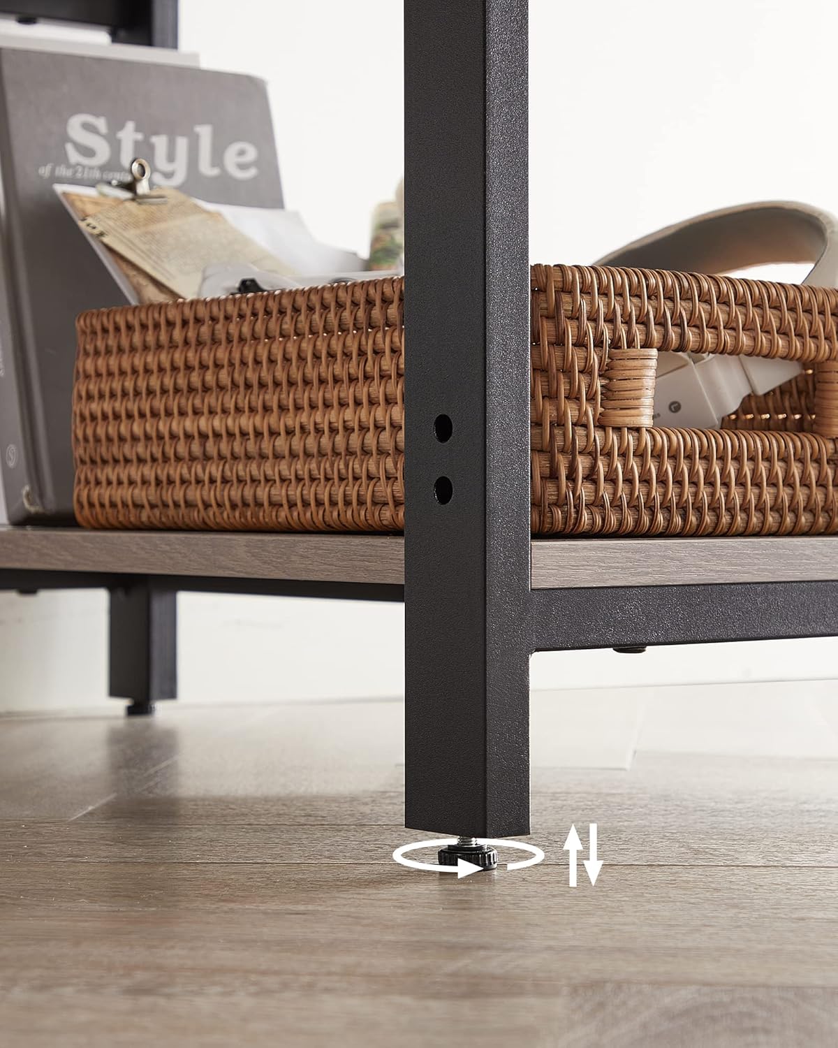 Computertisch 120x60cm Bürotisch Schreibtisch Greige-Schwarz von Songmics