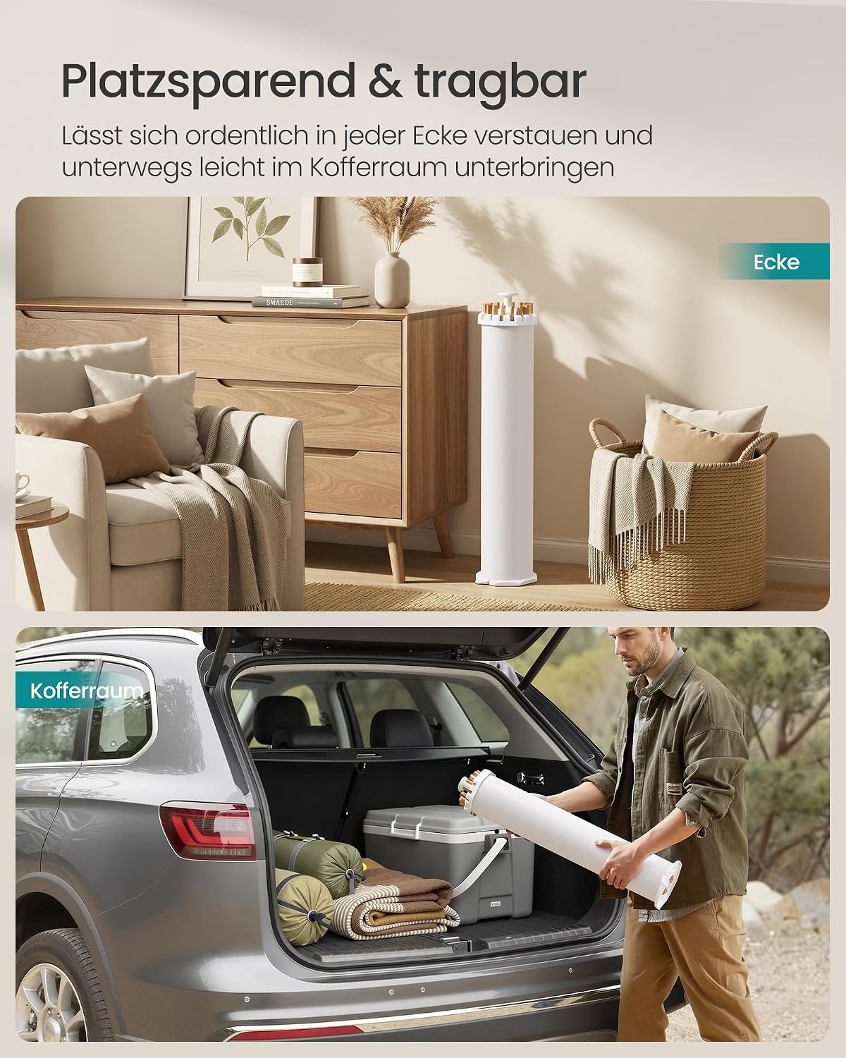 Wäscheständer drehbar 16 Arme Buchenholz 24 kg Natur von Songmics