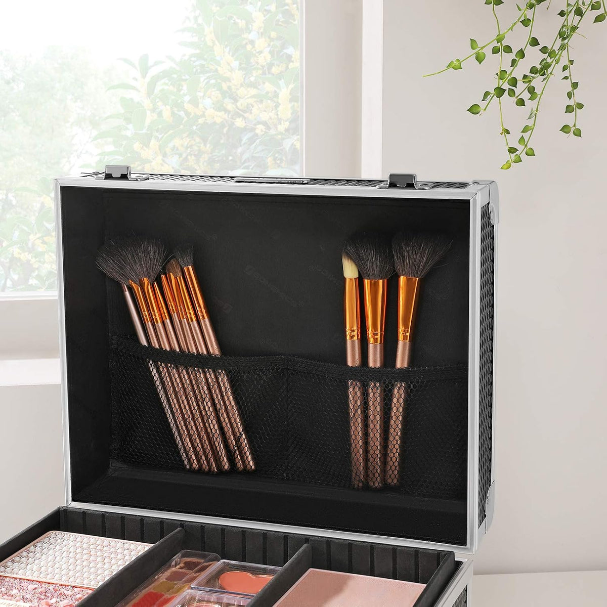 Make-up-Koffer Kosmetikkoffer 30x24x19 cm Schwarz von Songmics