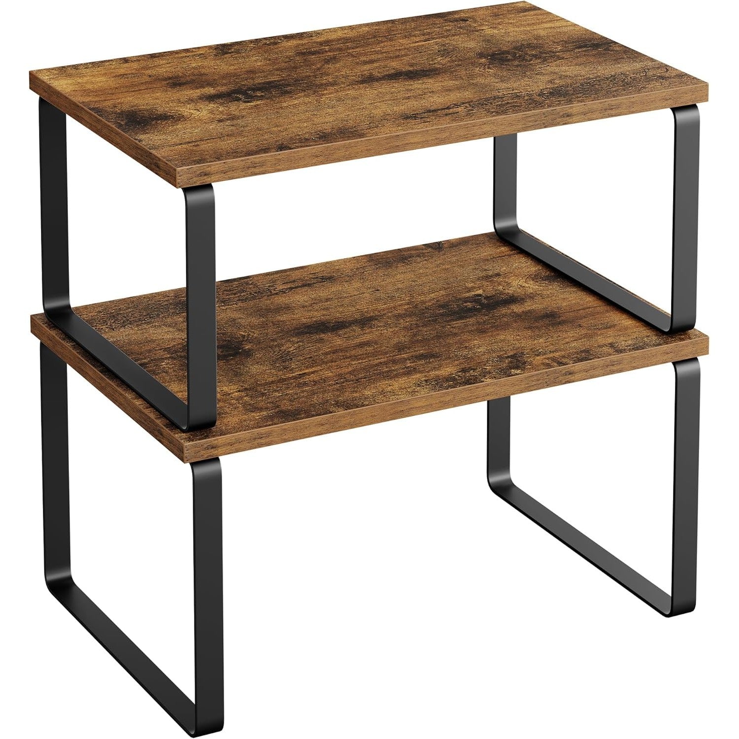 Gewürzregal 2er Set stapelbar erweiterbar Metall Holz von Songmics
