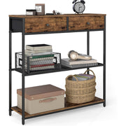 Konsolentisch 76x24x80 cm 2 Schubladen 2 Ablagen Braun von Songmics