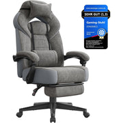 Gamingstuhl ergonomisch 150 kg Schiefergrau Fussstütze von Songmics