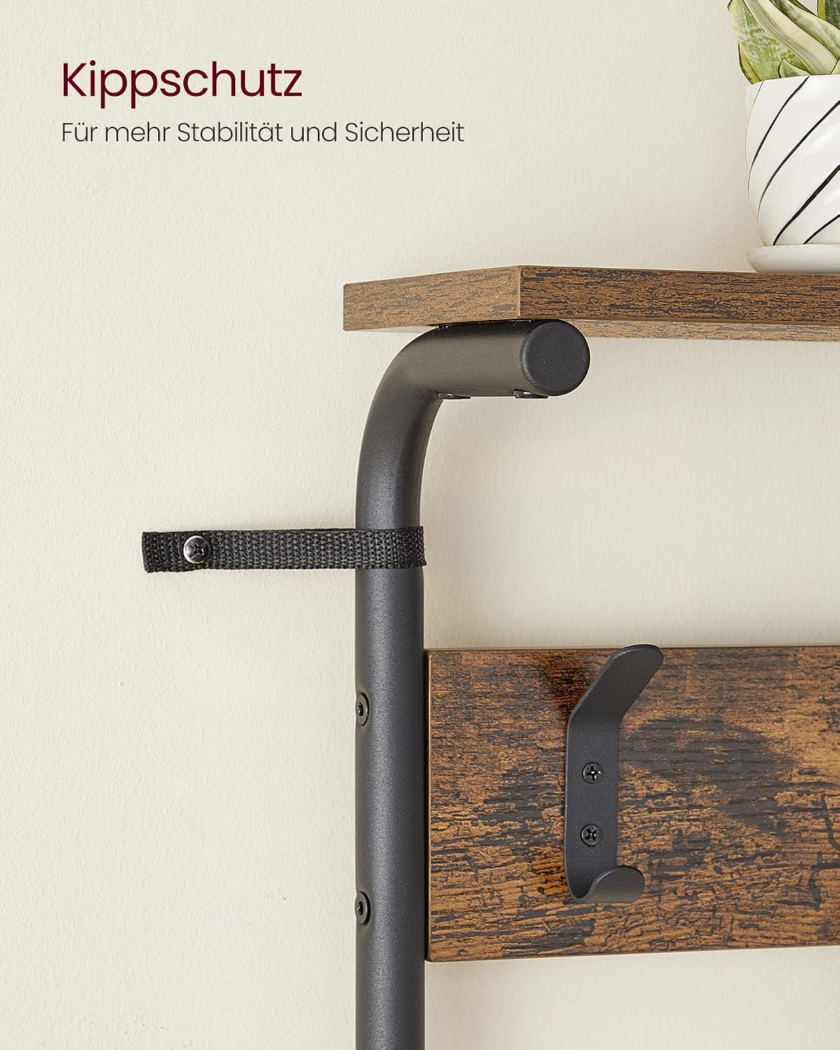 Garderobe Kleiderständer Schuhregal 68x31x183 cm Braun von Songmics