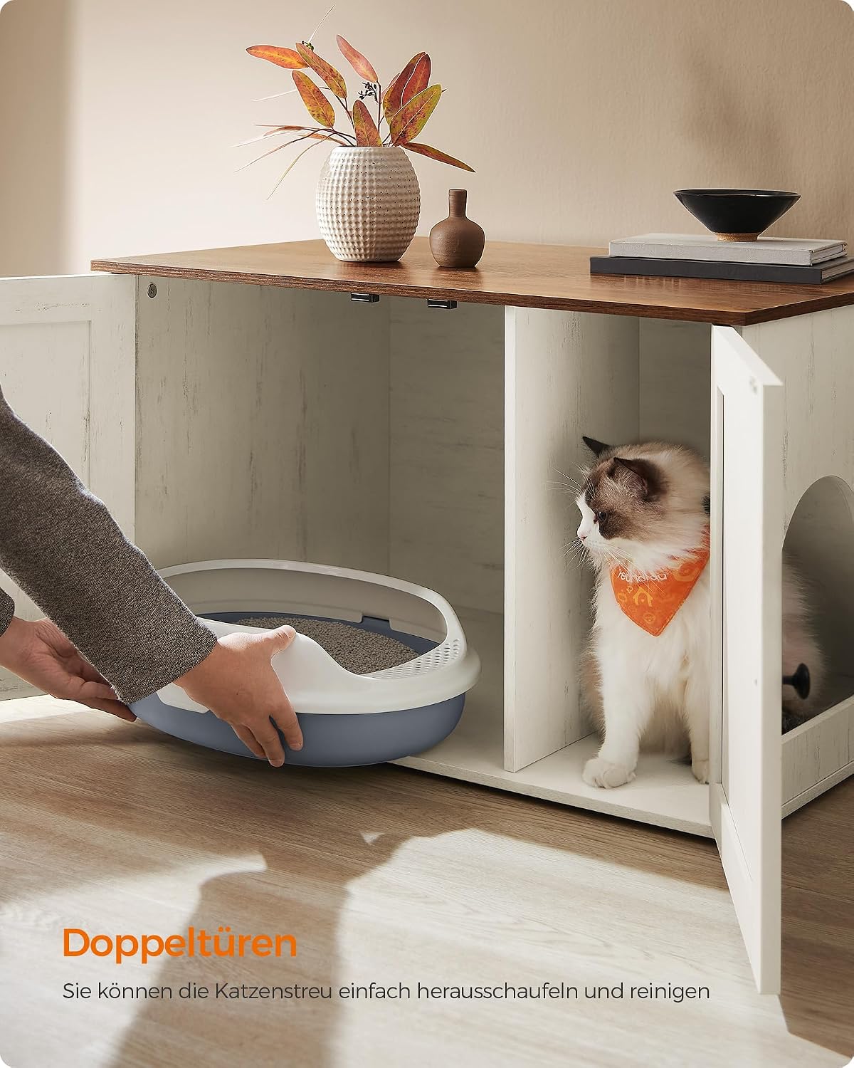 Katzentoilettenschrank Katzenhaus 80x53x50 cm Braun von Songmics