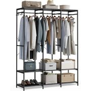 Offener Kleiderschrank mit Stange Haken Ablagen 180 cm von Songmics