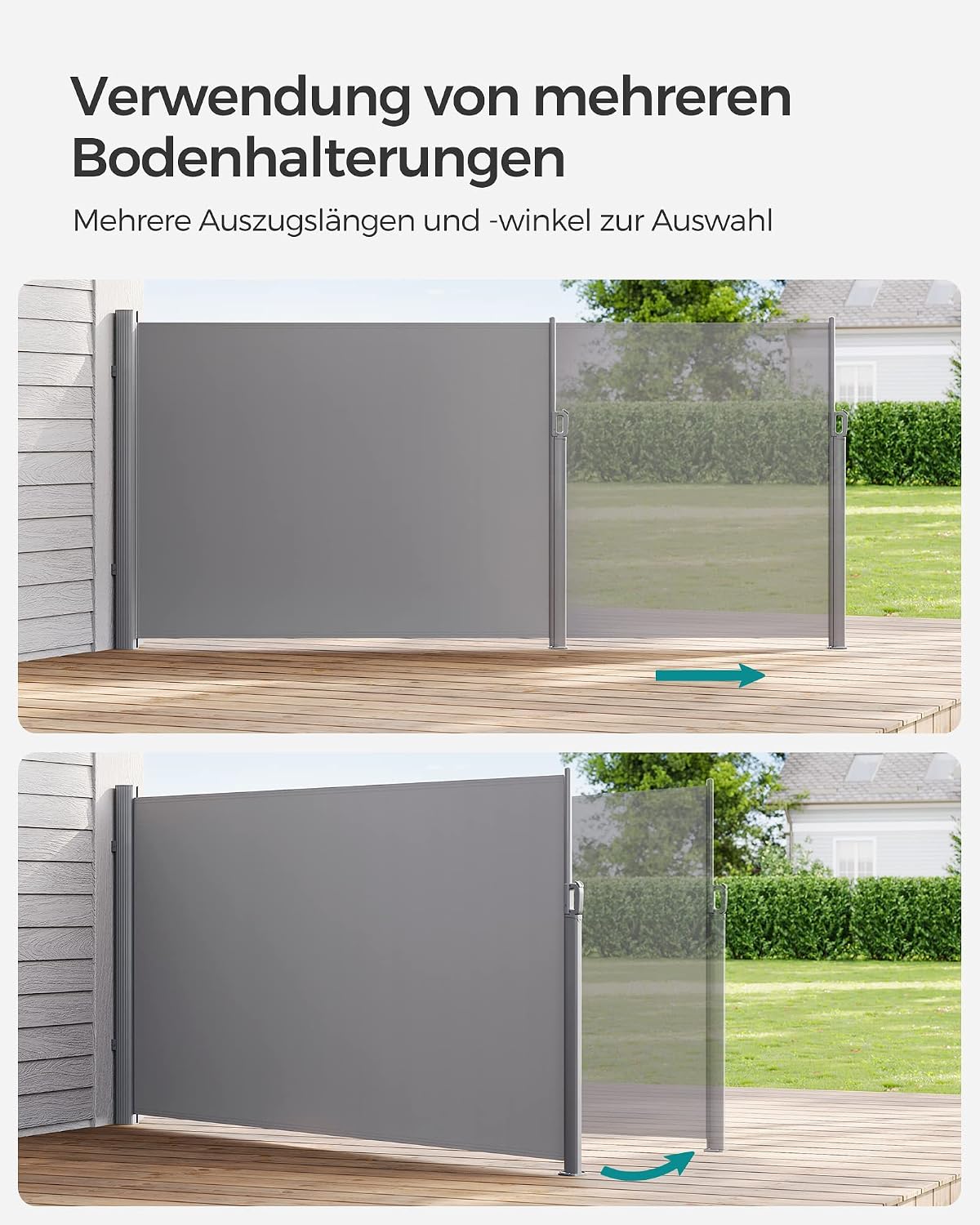 Bodenhalterung Seitenmarkise Markisenpfosten Grau von Songmics