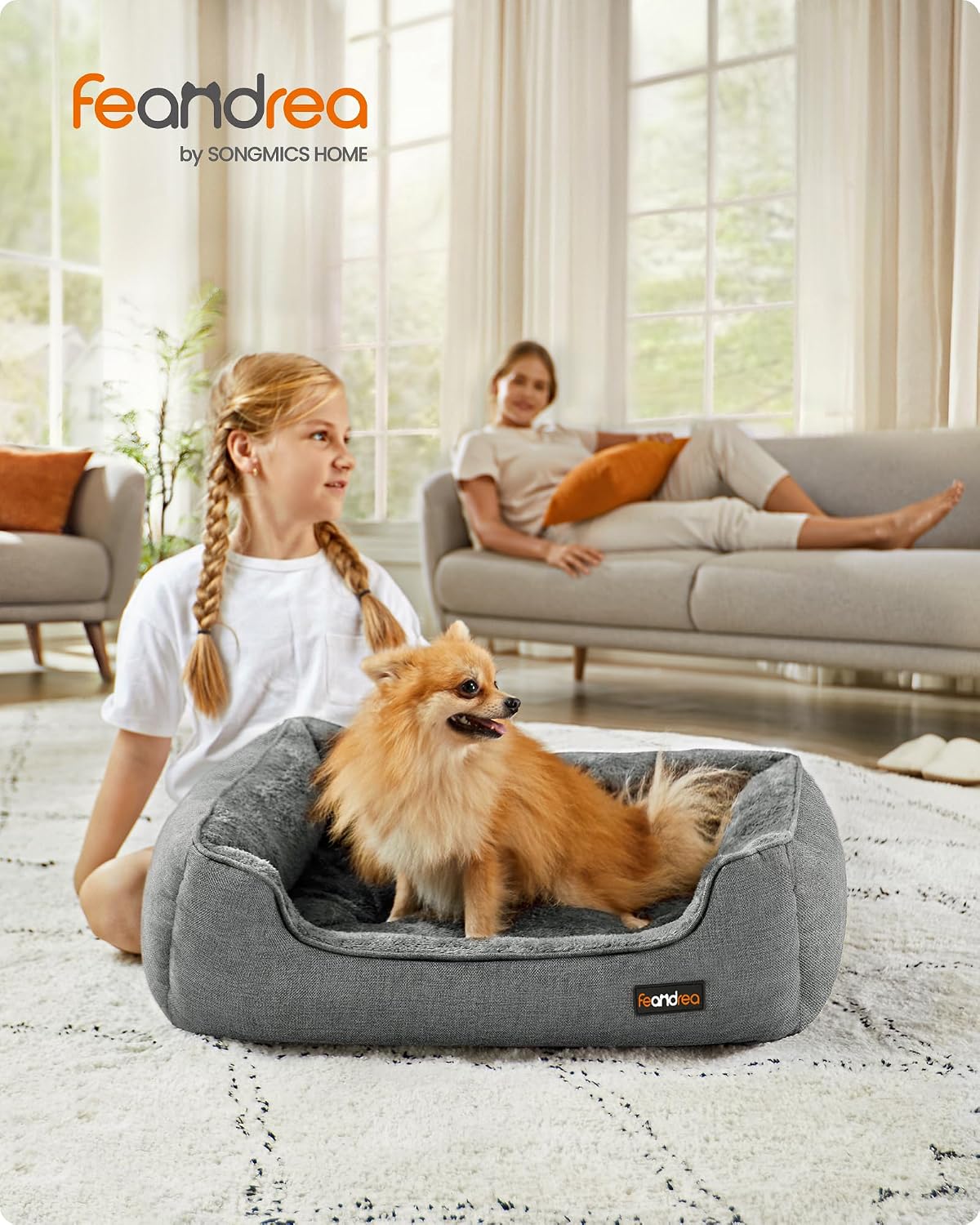 Hundebett 70x55x21 cm Hundesofa Grau rutschfest von Songmics